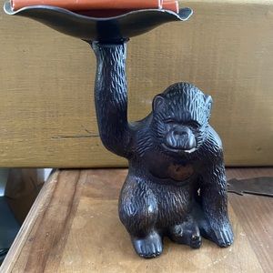 Vintage Brass Silverback Gorilla soap/candle holder
